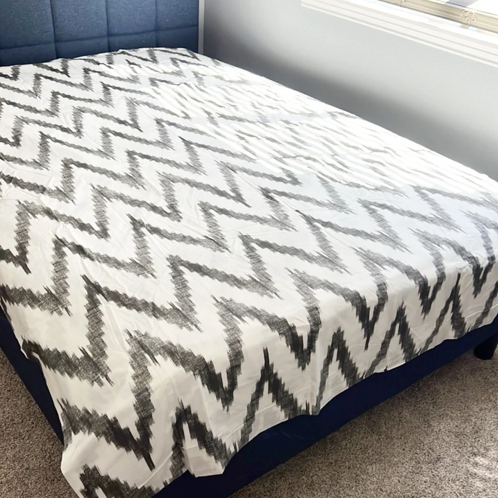 Two Twins Duvet Chevron-motif bedding from Dwell, West Elm